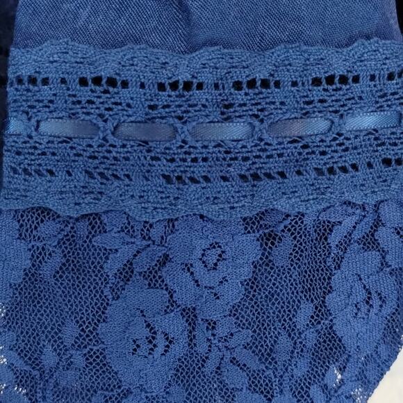 Free People Intimately FP NEW Lacy Ruffled Marine Navy Morning Breeze Shorts XS - Picture 5 of 16
